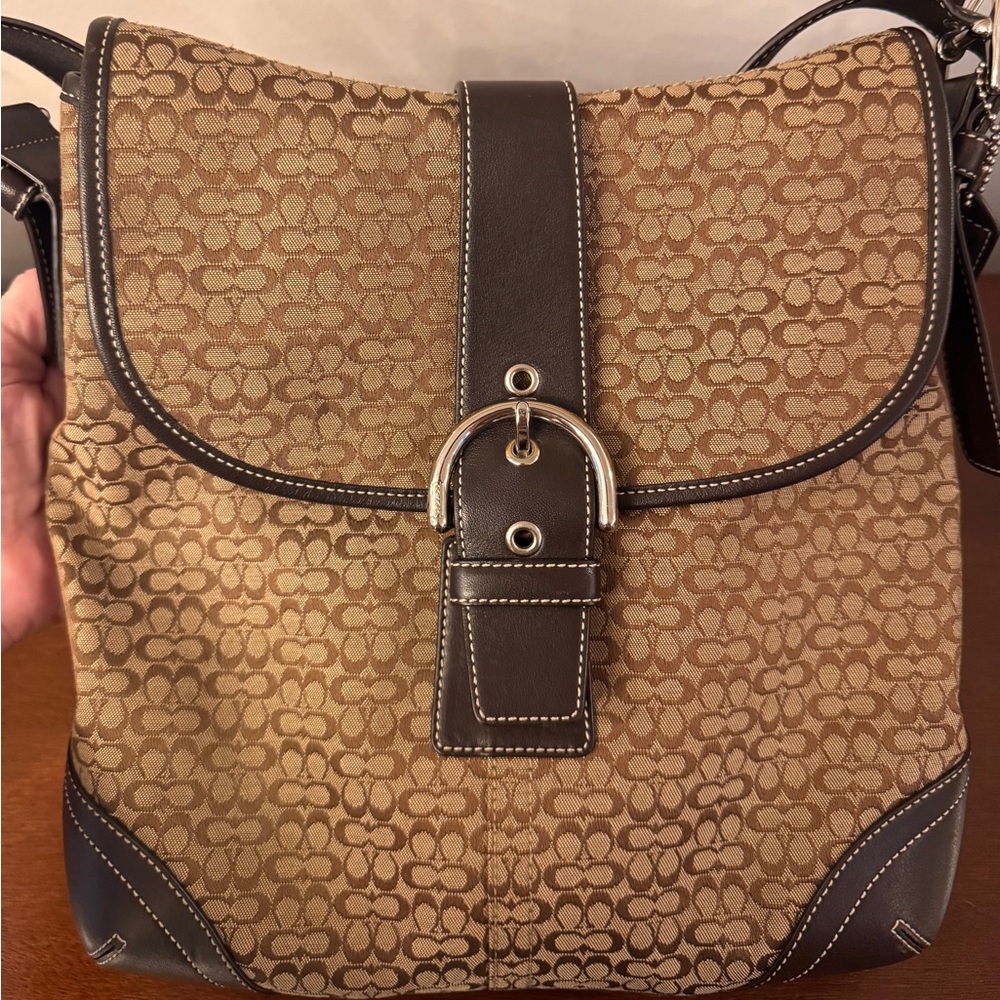 Brown Patterned Shoulder Bag
